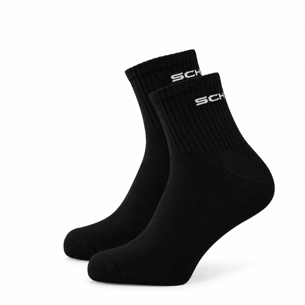SCHNORR Socken Tennissocken Unisex Schwarz 1 Paar 43-46 SCHNORR Logo hinten am Bund und mittig an der Sohle