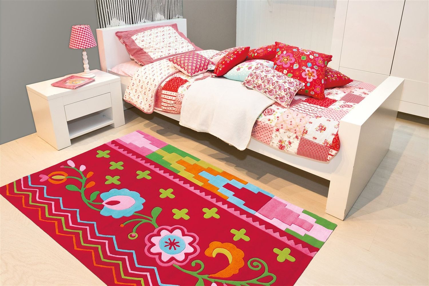 Teppich Boss Teppich Kurzflor Teppich Samuel 4144 - Multi / Rosa, rechteckig, Höhe: 14 mm