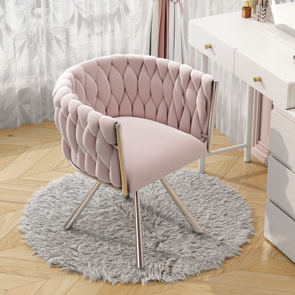 BBWL Drehstuhl luxuriöser Freizeitstuhl mit ergonomischer Rückenlehne (1 St), 360° drehbar, stabile Metallbeine