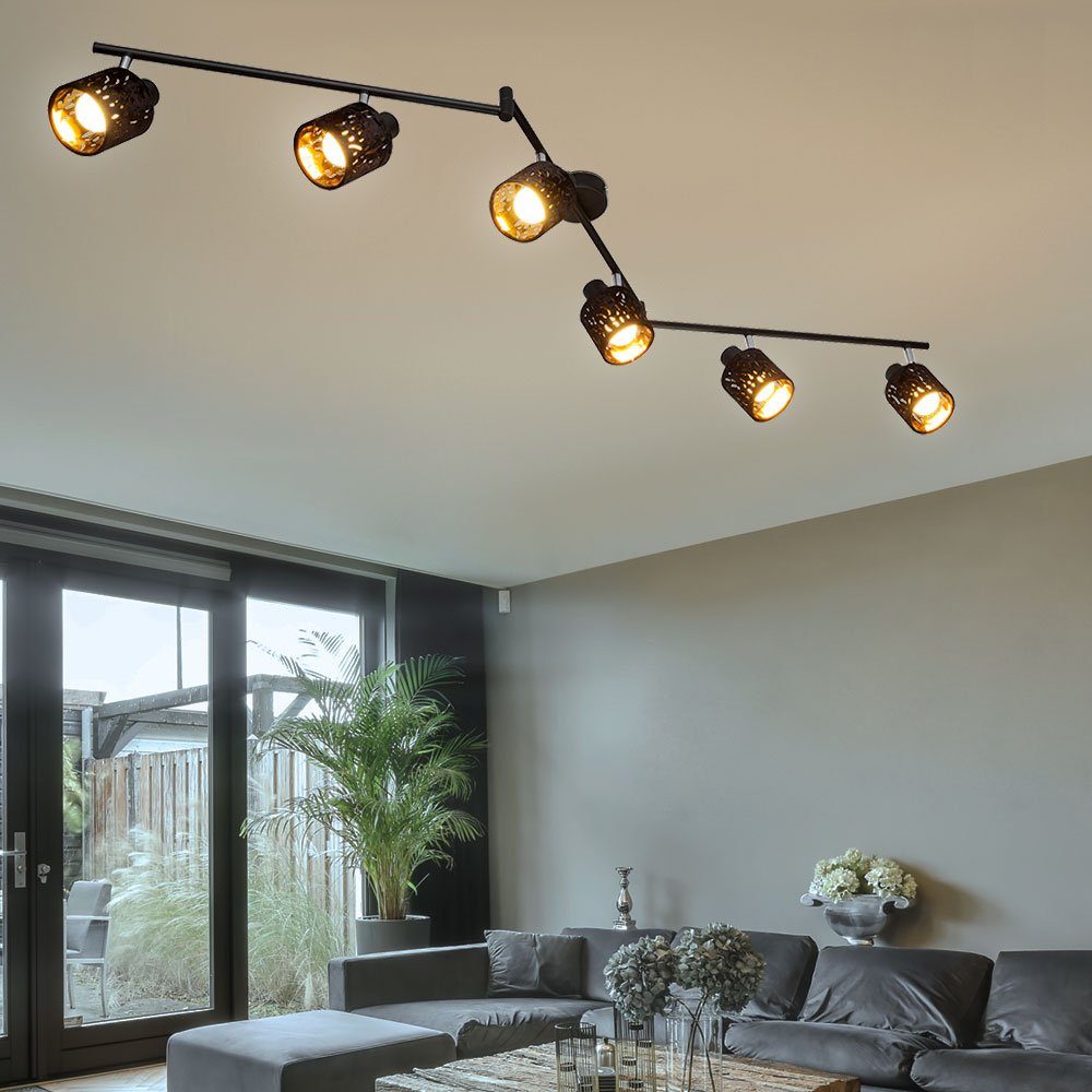 etc-shop LED Deckenleuchte, Leuchtmittel nicht inklusive, Samt Decken  Strahler verstellbar Wohn Zimmer Dekor Stanzungen | Deckenlampen
