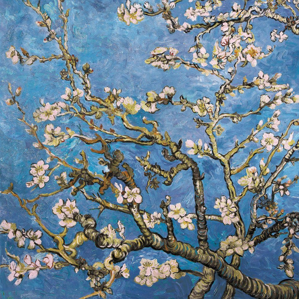 1art1 Kunstdruck Vincent Van Gogh - Blühende Mandelbaumzweige, 1890,  DETAILREICHER DRUCK: Tolles Bild, viele Details und strahlende Farben