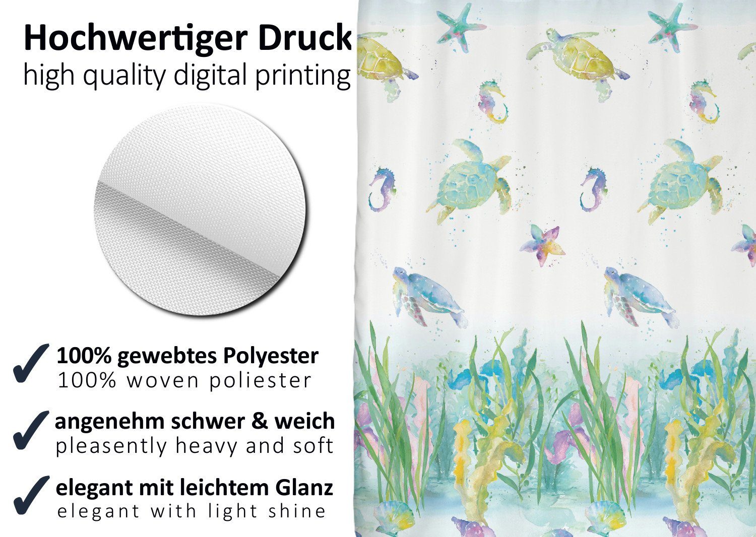 Arteneur Duschvorhang Breite 180 cm, Anti-Schimmel günstig online kaufen