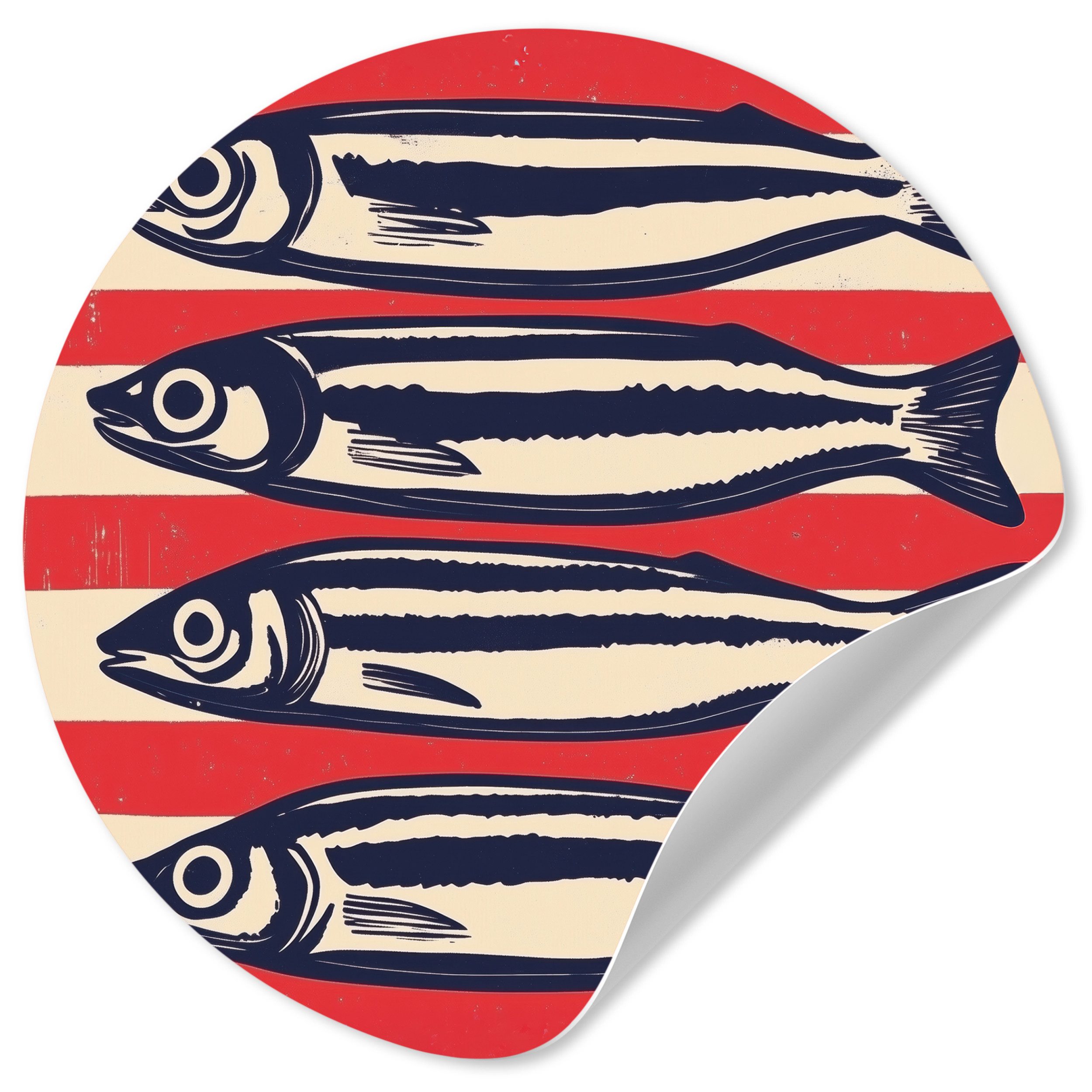 MuchoWow Wandsticker Sardinen - Rot und günstig online kaufen