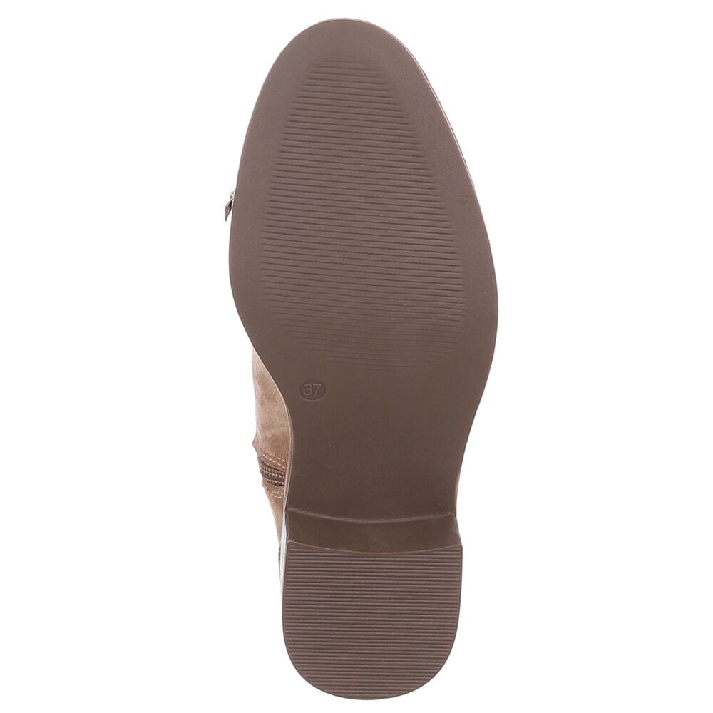 Ital-Design Damen Kniehochstiefel mit Blockabsatz, elegant Stiefel (92078910) Blockabsatz Flache Stiefel in Hellbraun