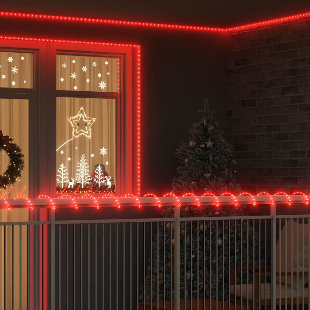 vidaXL Lichterschlauch, Lichtseil mit 2400 LEDs Rot 100 m PVC