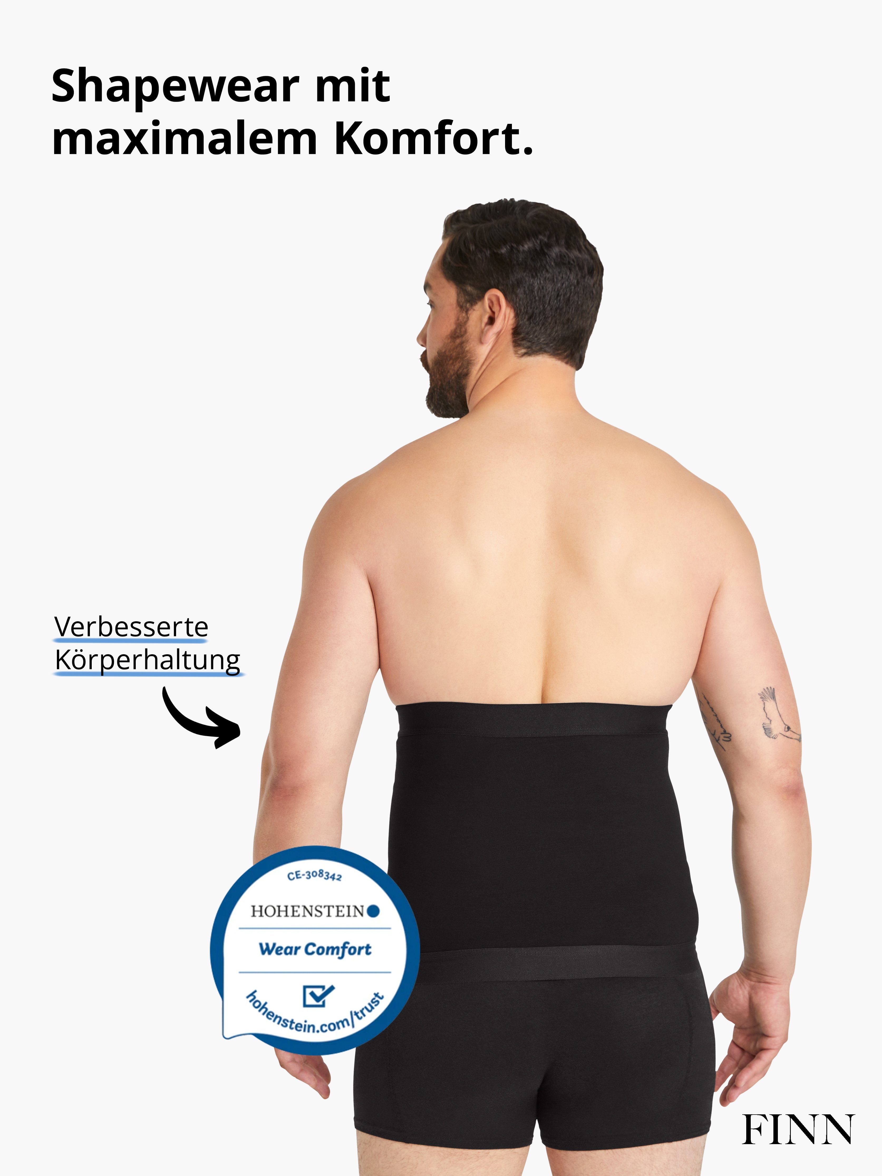 Schwarz Herren Design für Starker Männer Body-Shaper Kompressions-Gürtel FINN Shapinghose