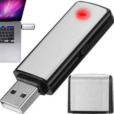 Retoo Digital Diktiergerät USB 8GB Silber Voice Recorder Aufnahmegerät USB-Recorder (2 in 1, Diktiergerät und USB-Speicher, Schallsensor)