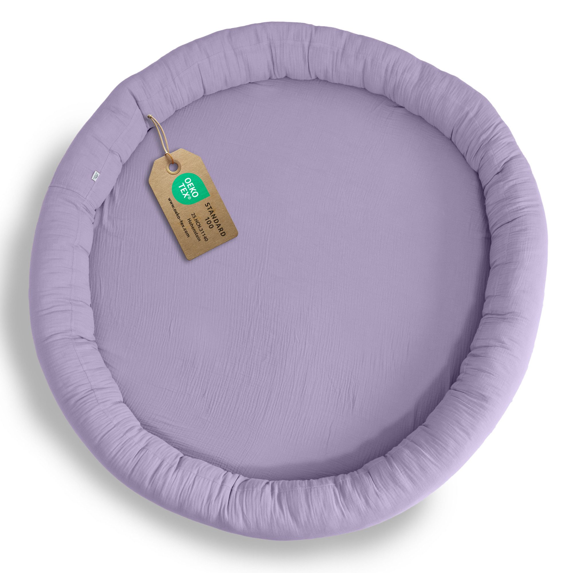 lilimaus Bodenkissen Sitzkissen für Kinder aus Musselin - Spielmatte & Kuschelecke, mit zarter Rüscheneinfassung - zum Lesen, Spielen & Kuscheln