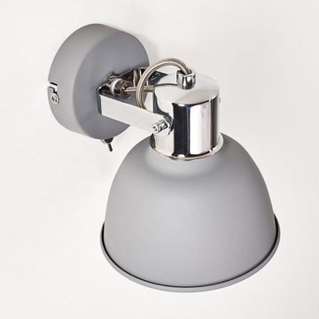 hofstein Wandleuchte »Samone« verstellbare Wandlampe aus Metall in Grau/Weiß, ohne Leuchtmittel, 1xE14, Wandspot im Retro/Vintage Design m. An-/Ausschalter am Gehäuse