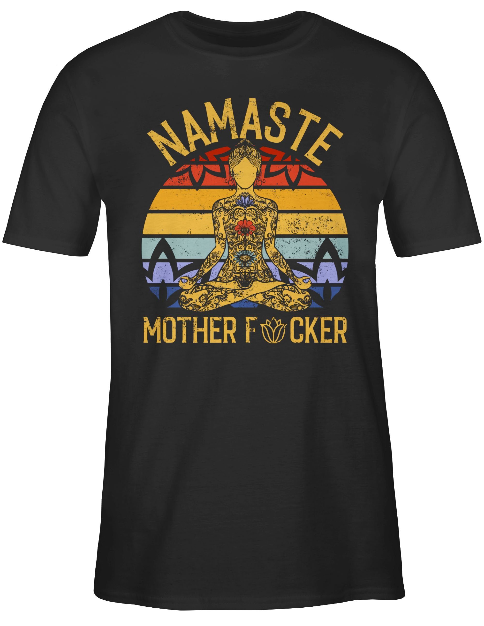 Mother Schwarz Wellness Namaste Yoga Geschenk und Shirtracer 01 T-Shirt