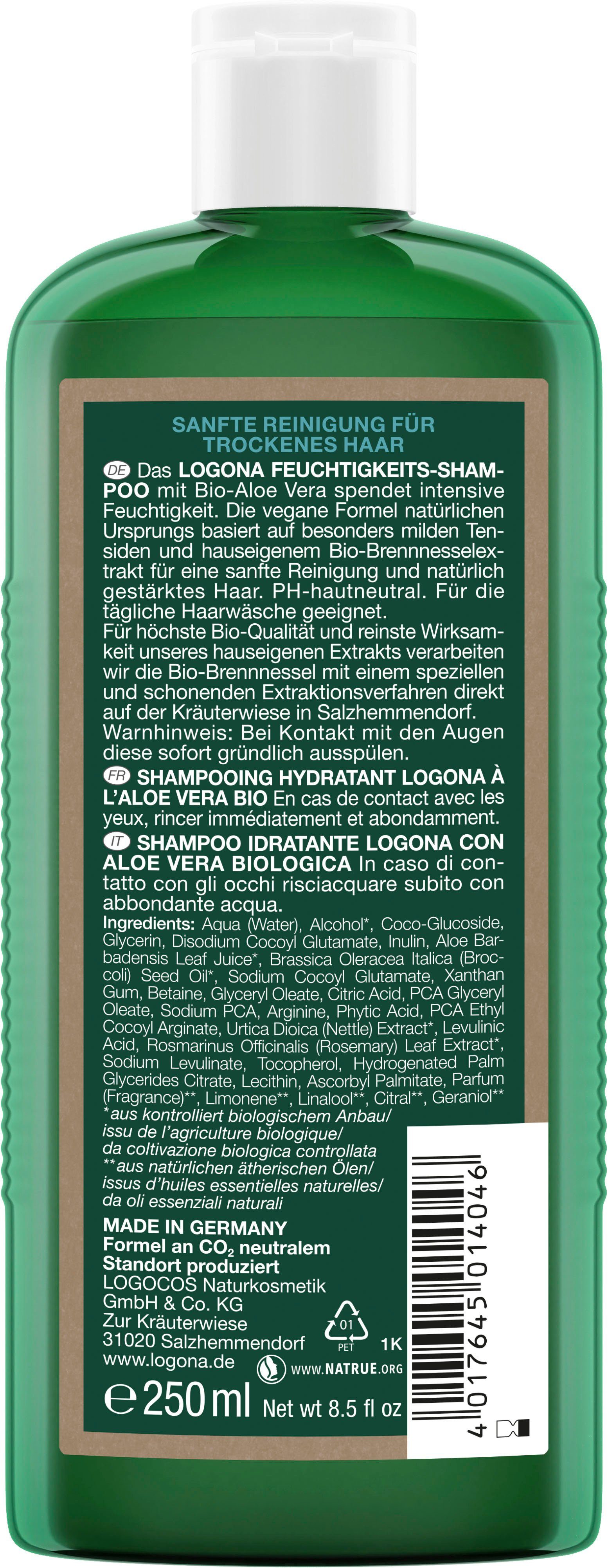 LOGONA Haarshampoo Vera Bio-Aloe Feuchtigkeits-Shampoo Logona