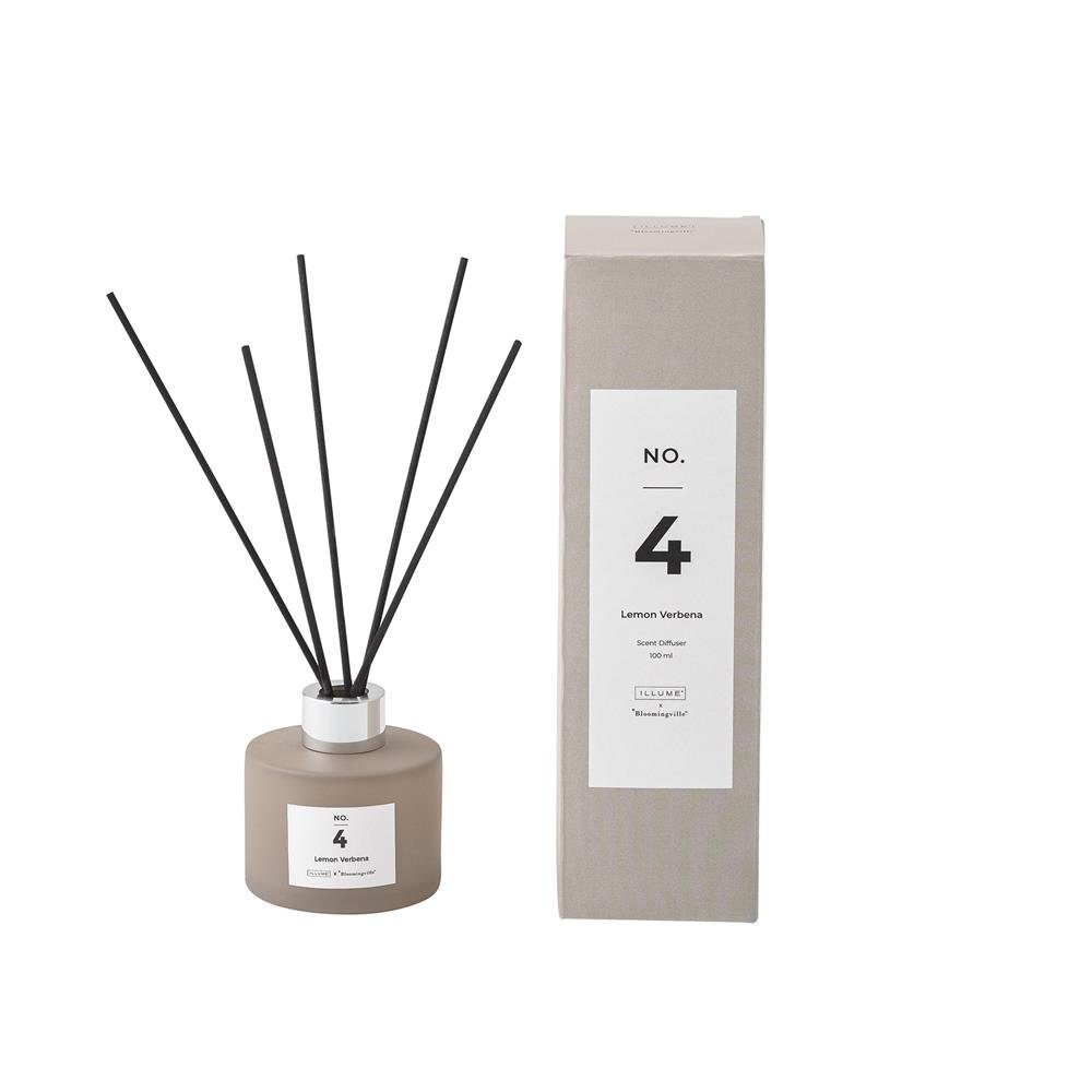 Bloomingville Duftstäbchen NO. 4 - Verbena Duftflüssigkeit, Scent Diffuser, 100ml Lemon Natur