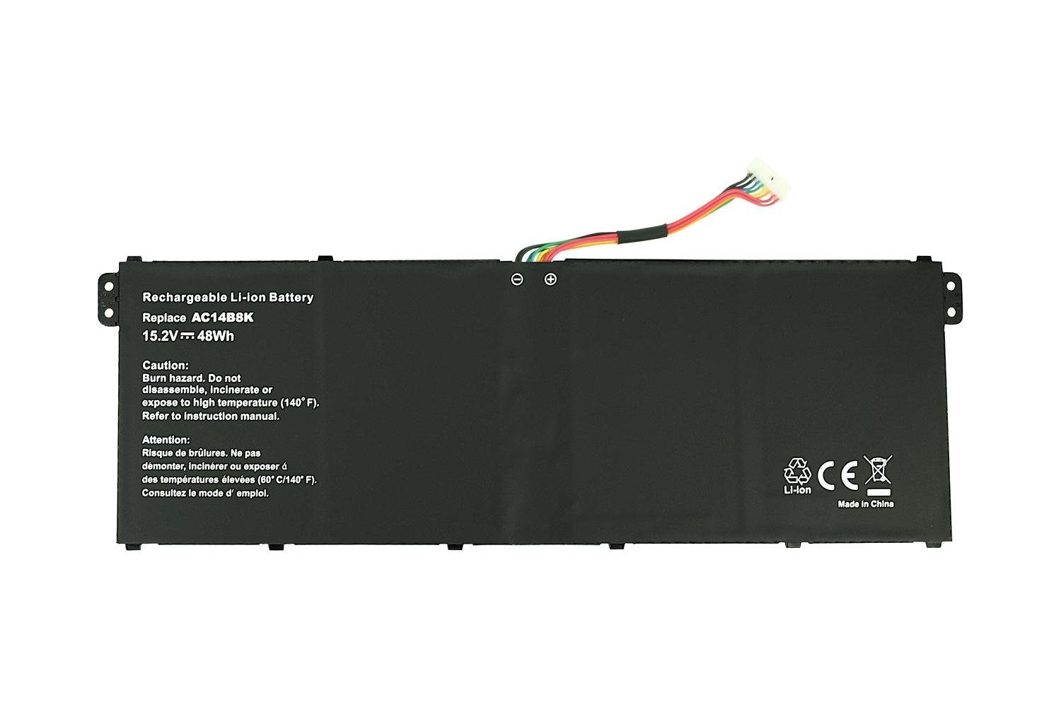(15,2 für mAh Li-ion PowerSmart Laptop-Akku 3200 V) NAC063.322 KT.004G.004 Acer AC14B8K,