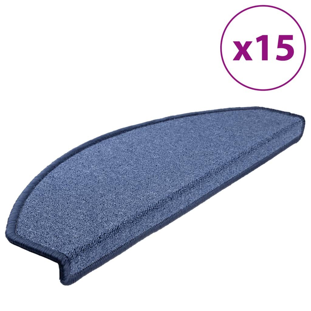 vidaXL Stufenmatte 15 Stk. Treppenmatten Blau günstig online kaufen