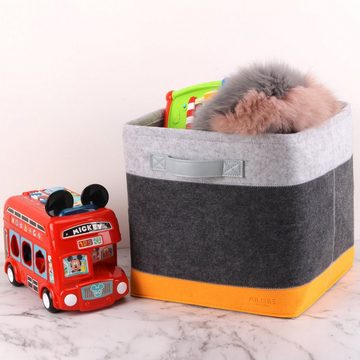 Ailiebe Design Aufbewahrungsbox, 33x33x33cm Filz mit Deckel Kinder Spielzeugkiste 2er Set