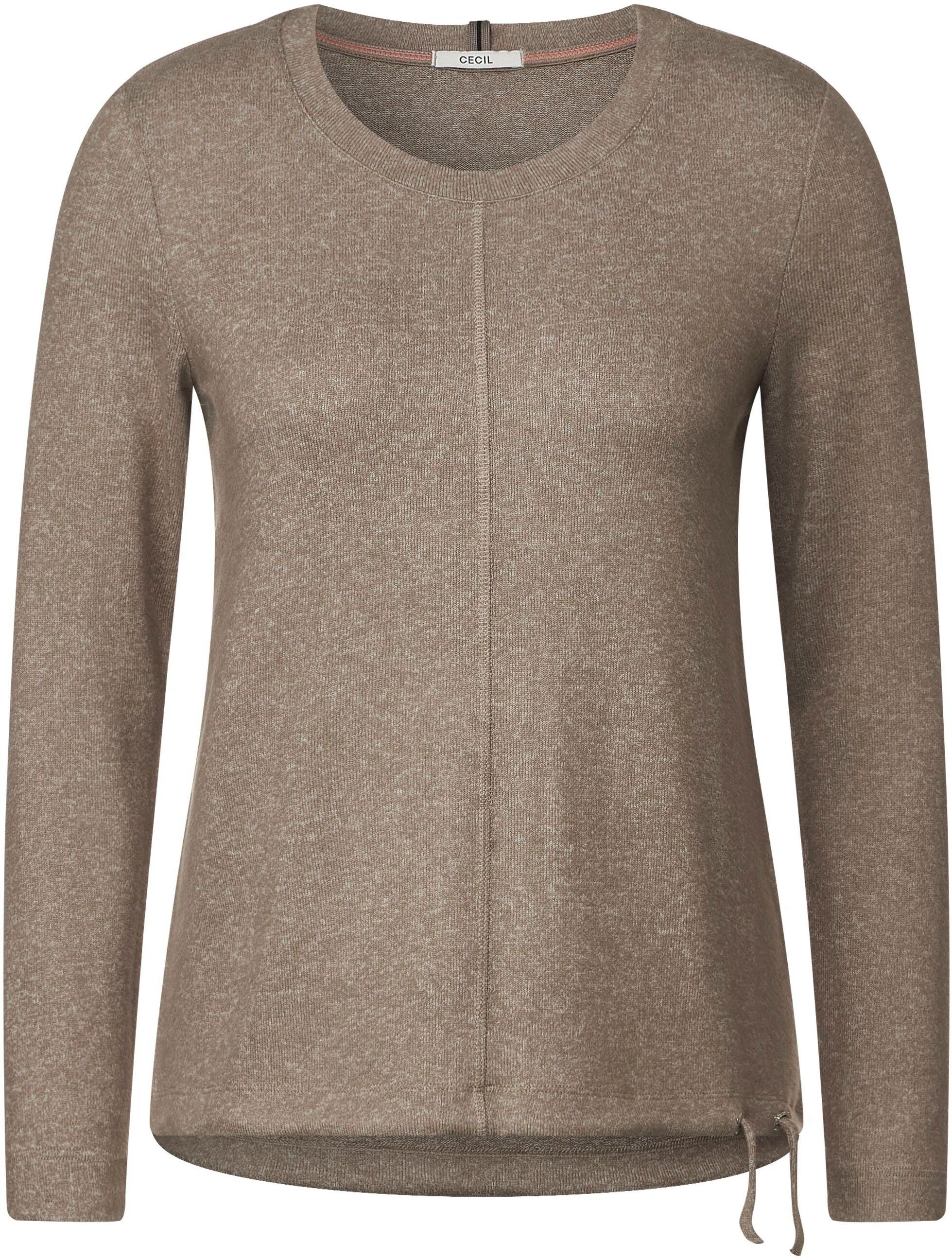 Saum Sweater Cecil taupe Tunnelzugband mit im