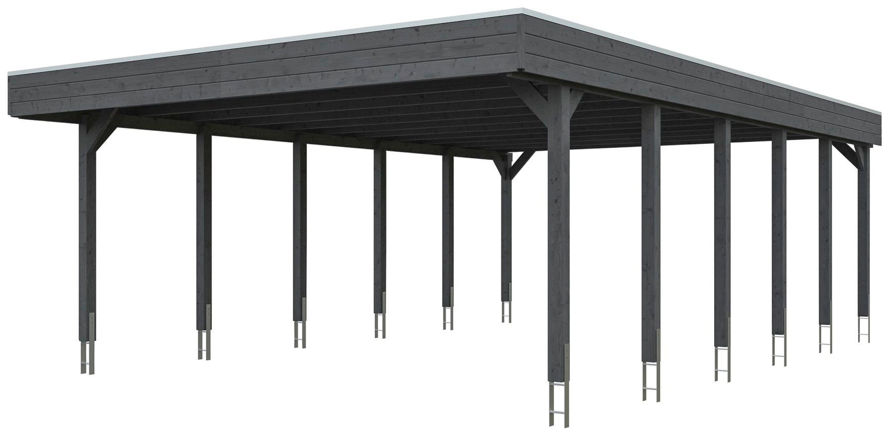 221 Einfahrtshöhe Einzelcarport 557x860 dunkelgrau BxT: cm Skanholz Friesland, cm,