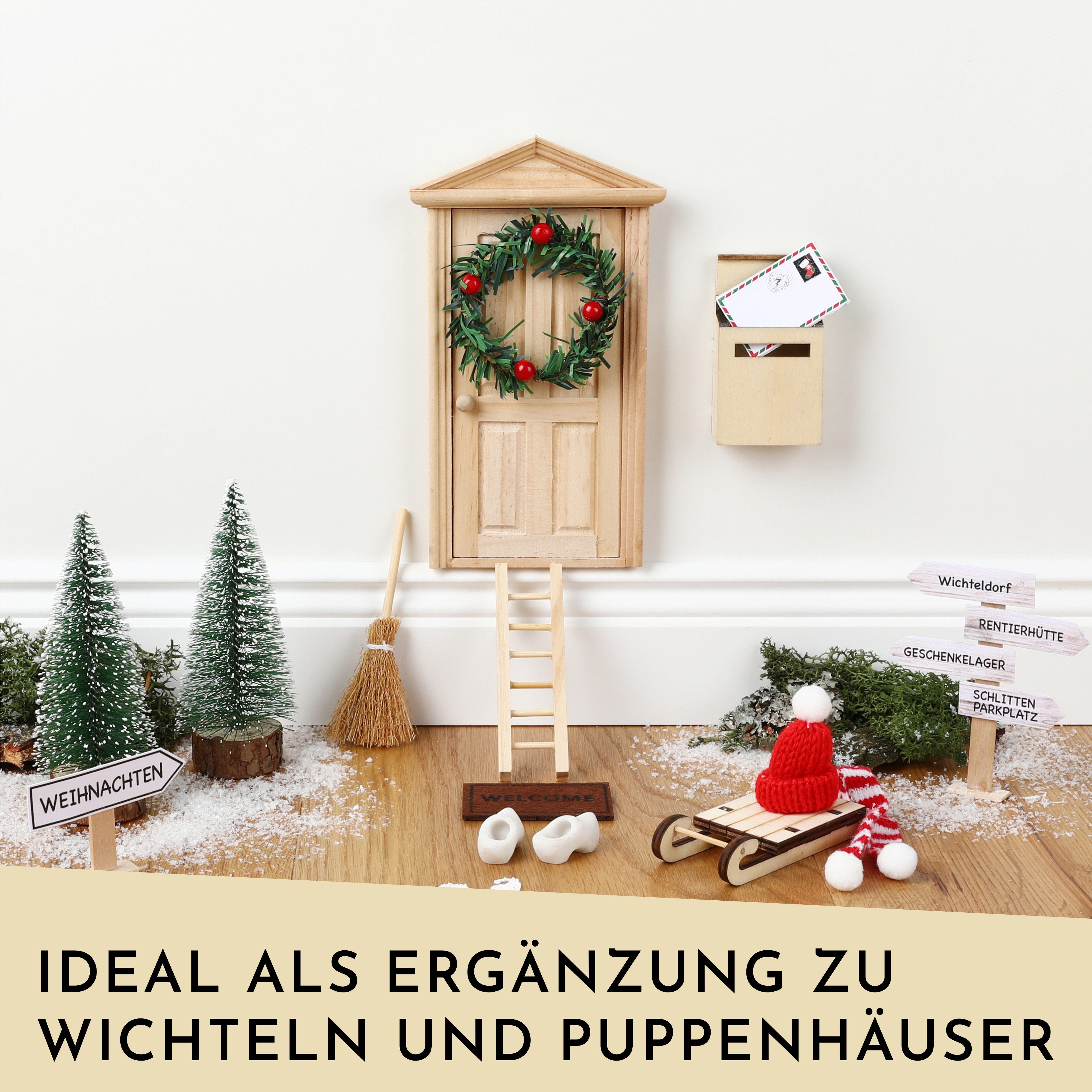 Little Lino Spielfigur Rentier, (Set, 2 tlg), Waldtier Figur für den Weihnachtswichtel, Adventskalender und Stall – Bild 2 von 5