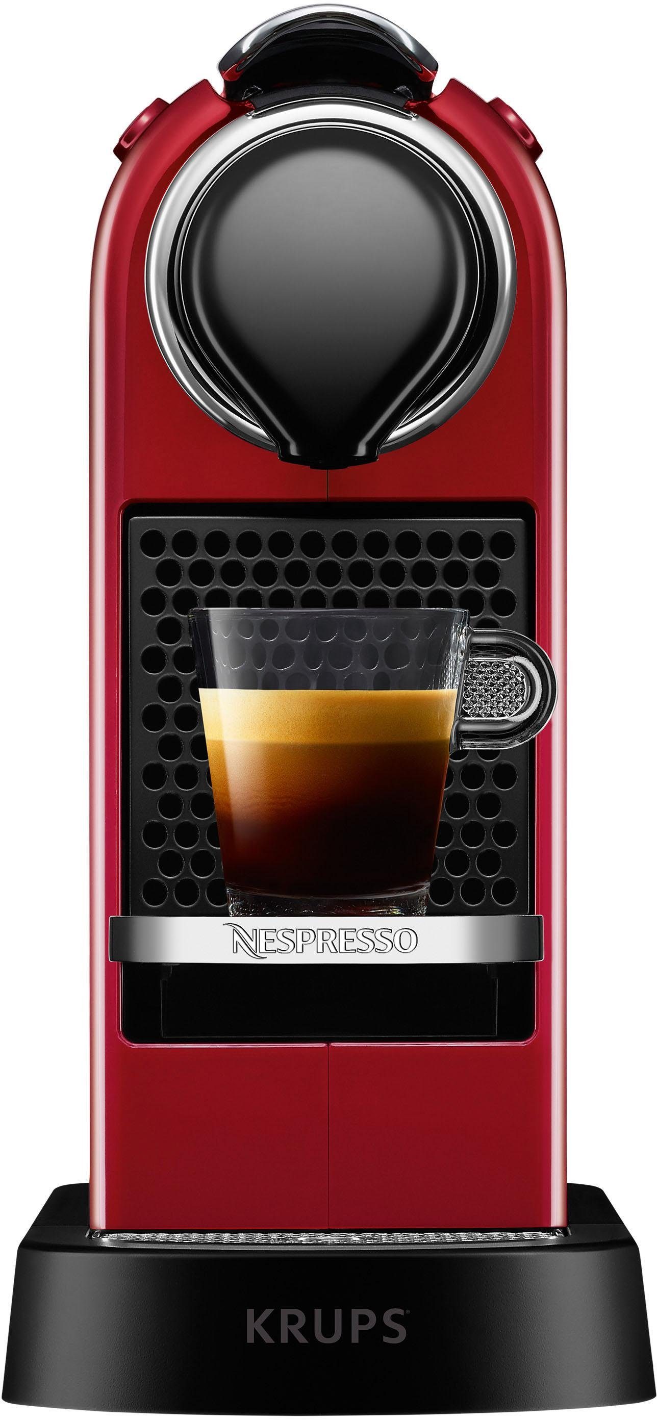 Nespresso Kapselmaschine Wassertank: Krups, mit CitiZ 1 inkl. New XN7415 Willkommenspaket von L, 14 Kapseln