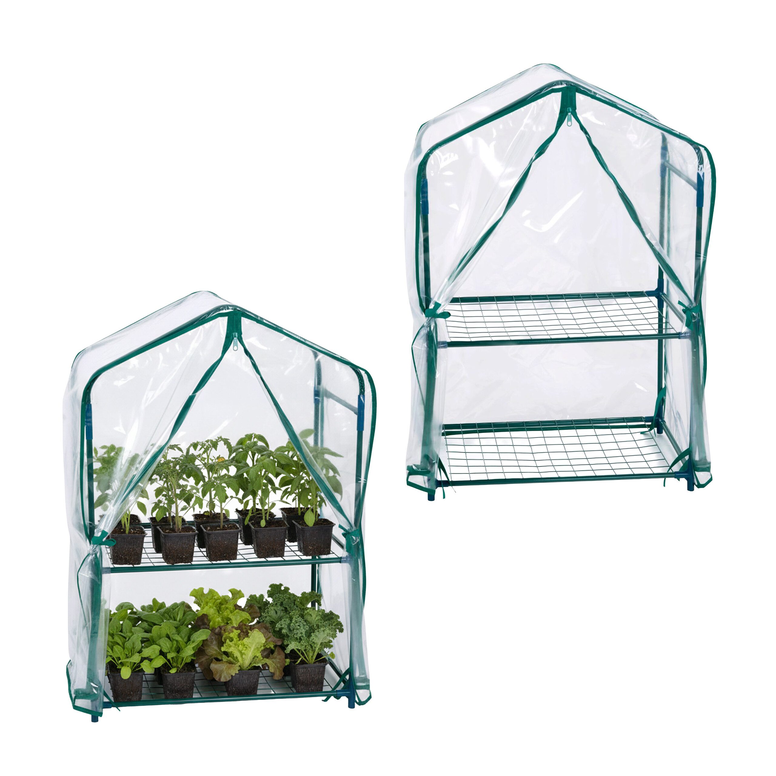 relaxdays Foliengewächshaus Balkon Gewächshaus mit PVC-Folie, BxTxH: 59 x 39 x 95 cm, BxLxH: 59 x 39 x 95 cm, 2-St., 2er Pack