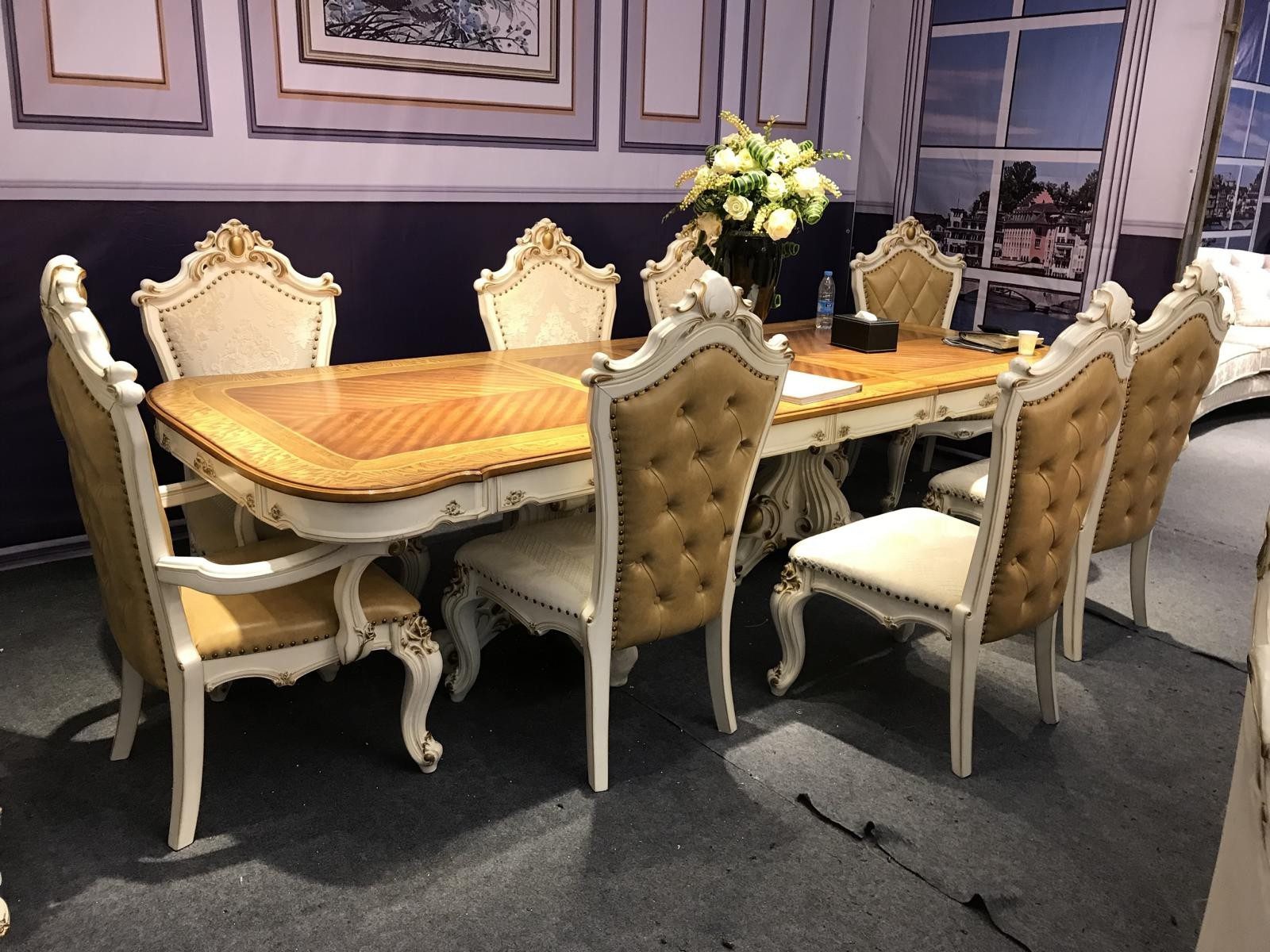 Xlmoebel Essgruppe Königliches 7tlg. Barock Rokoko Tisch und 6 Stühle Set, (7-tlg), Made in Europa