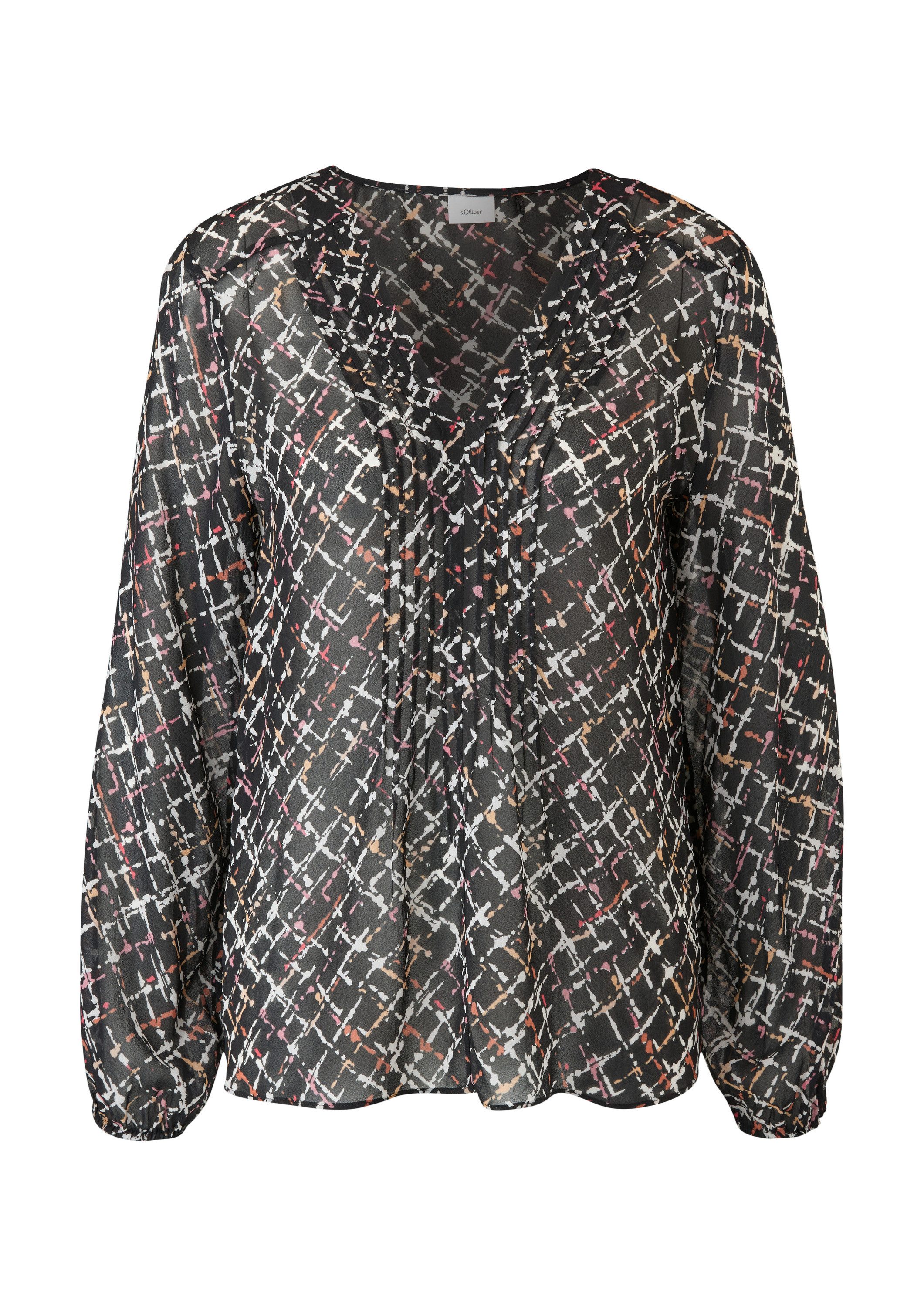 s.Oliver Langarmbluse Bluse Chiffonbluse aus Viskose günstig online kaufen