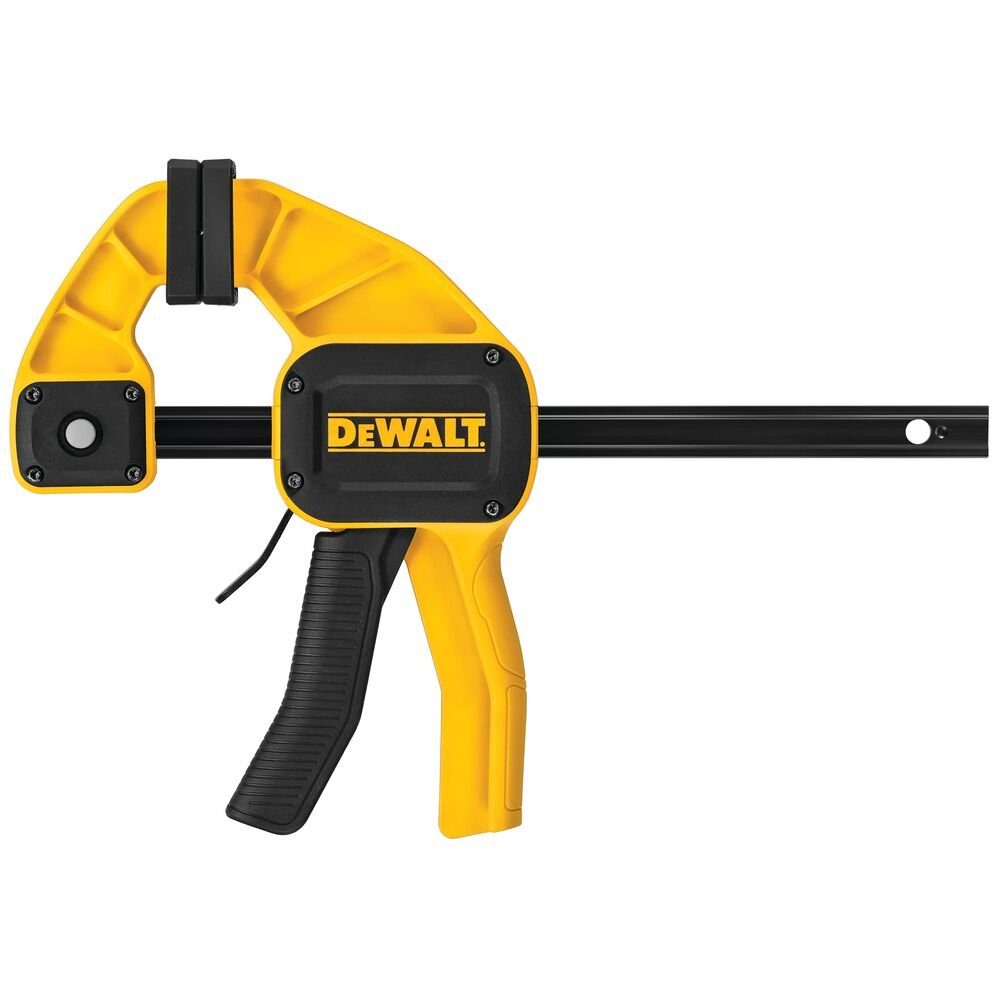 DeWalt Schraubzwinge Einhandzwinge Gross 150mm 6IN 135kg Spannkraft,  Abnehmbare Spannbacken - Zum Schutz empfindlicher Arbeitsoberflächen