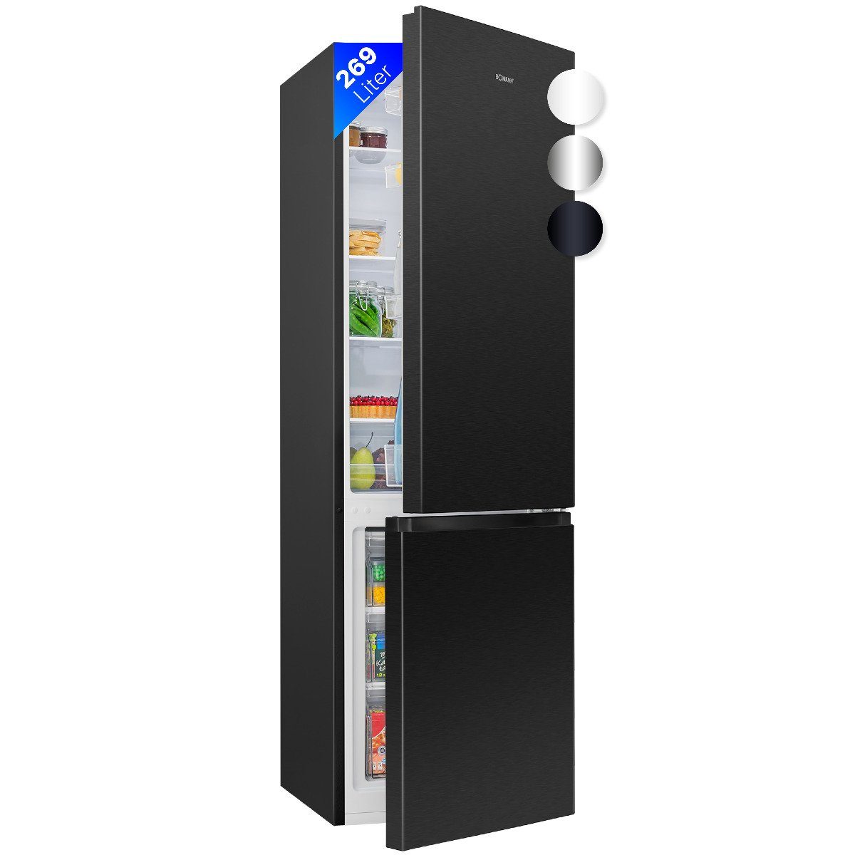 Schwarzer Mini kühlschrank mit Gefrierfach, 3,2 cu. ft kompakter
