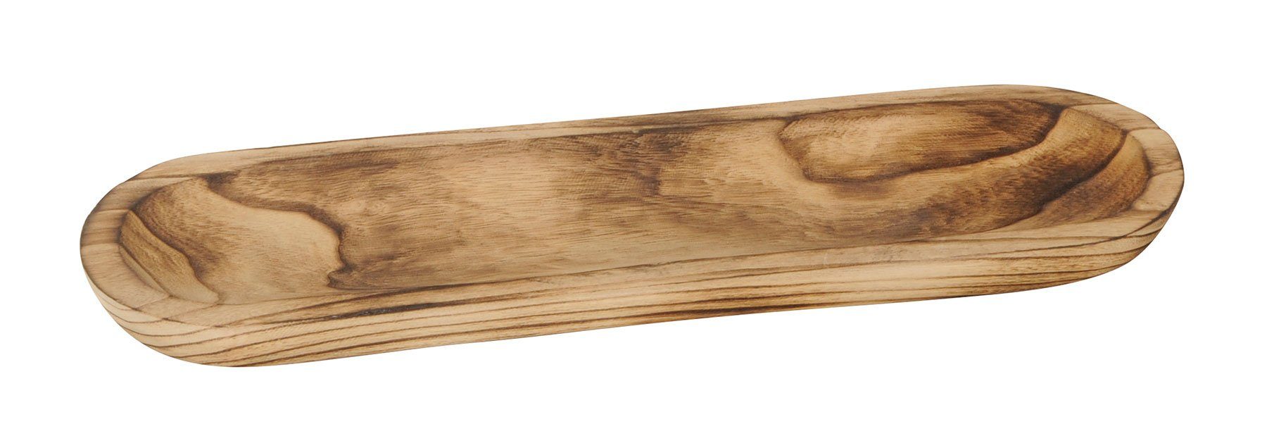 Levandeo® Dekoschale, Holz-Tablett L52cm Holz Schale Braun Ablage Natur Geflammt Holzschale