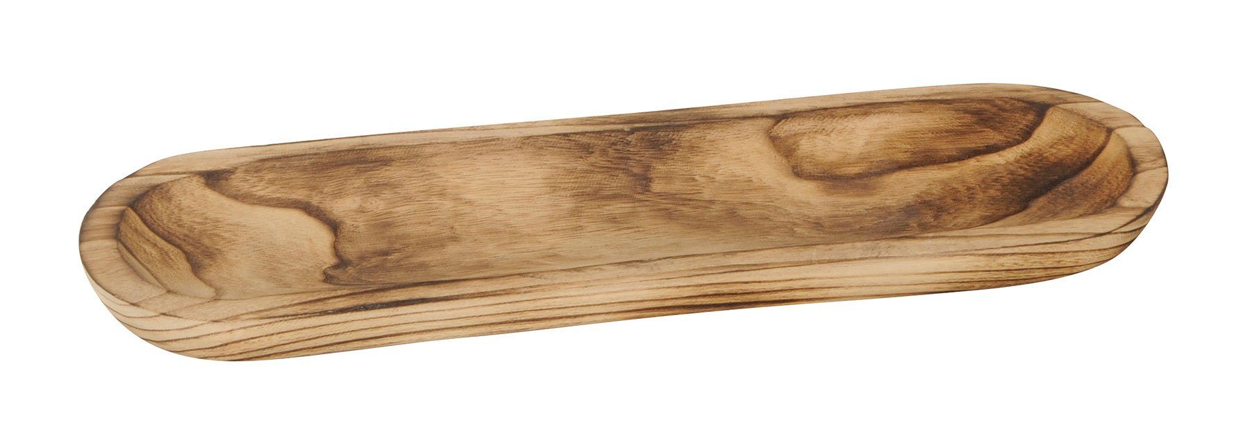 Levandeo® Dekoschale, Holz-Tablett L52cm Holz Braun Geflammt Ablage Schale günstig online kaufen