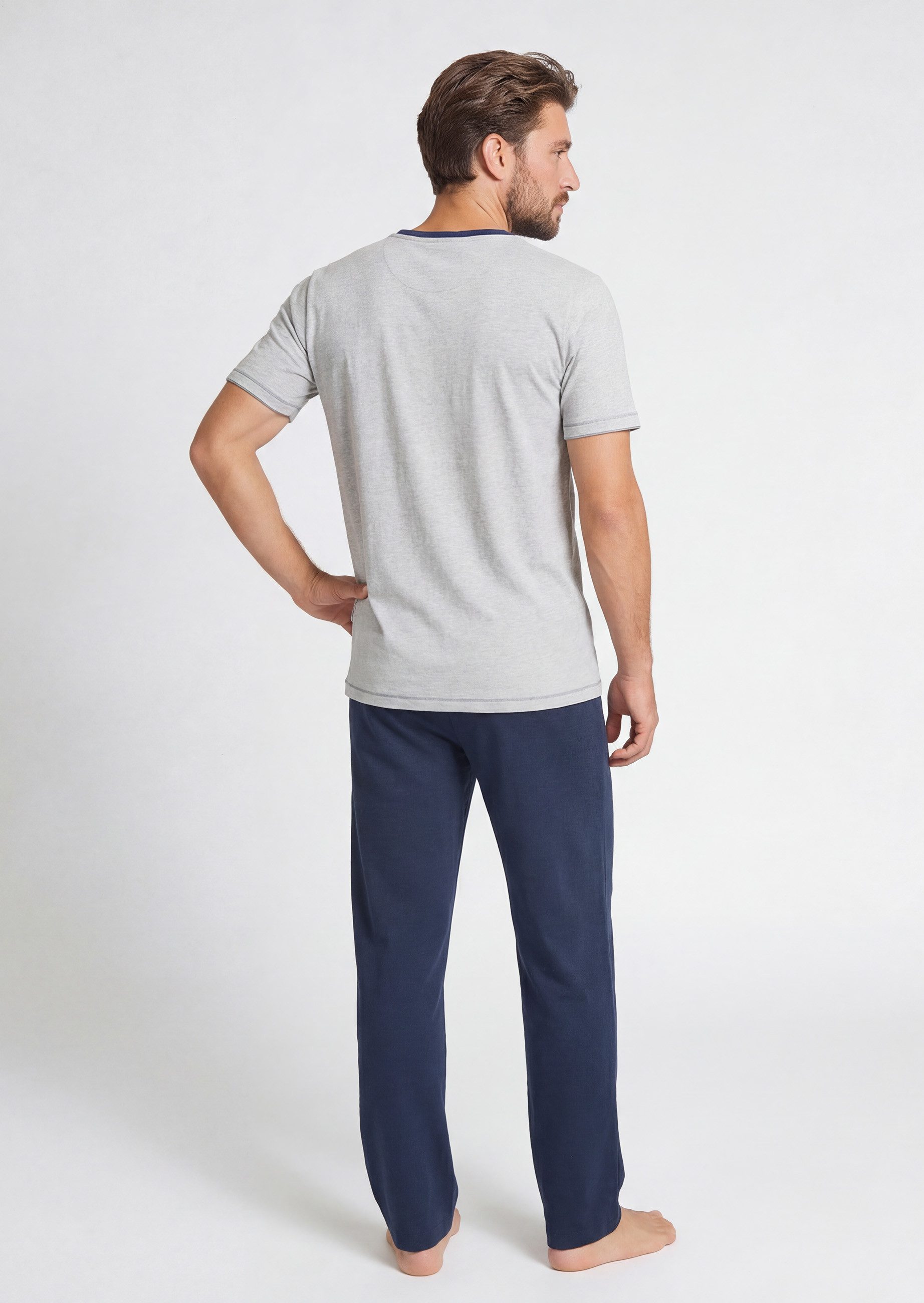 MUSTANG Schlafanzug Pyjama-Set T-Shirt Long Pants lange Hose Schlafkombi Na günstig online kaufen