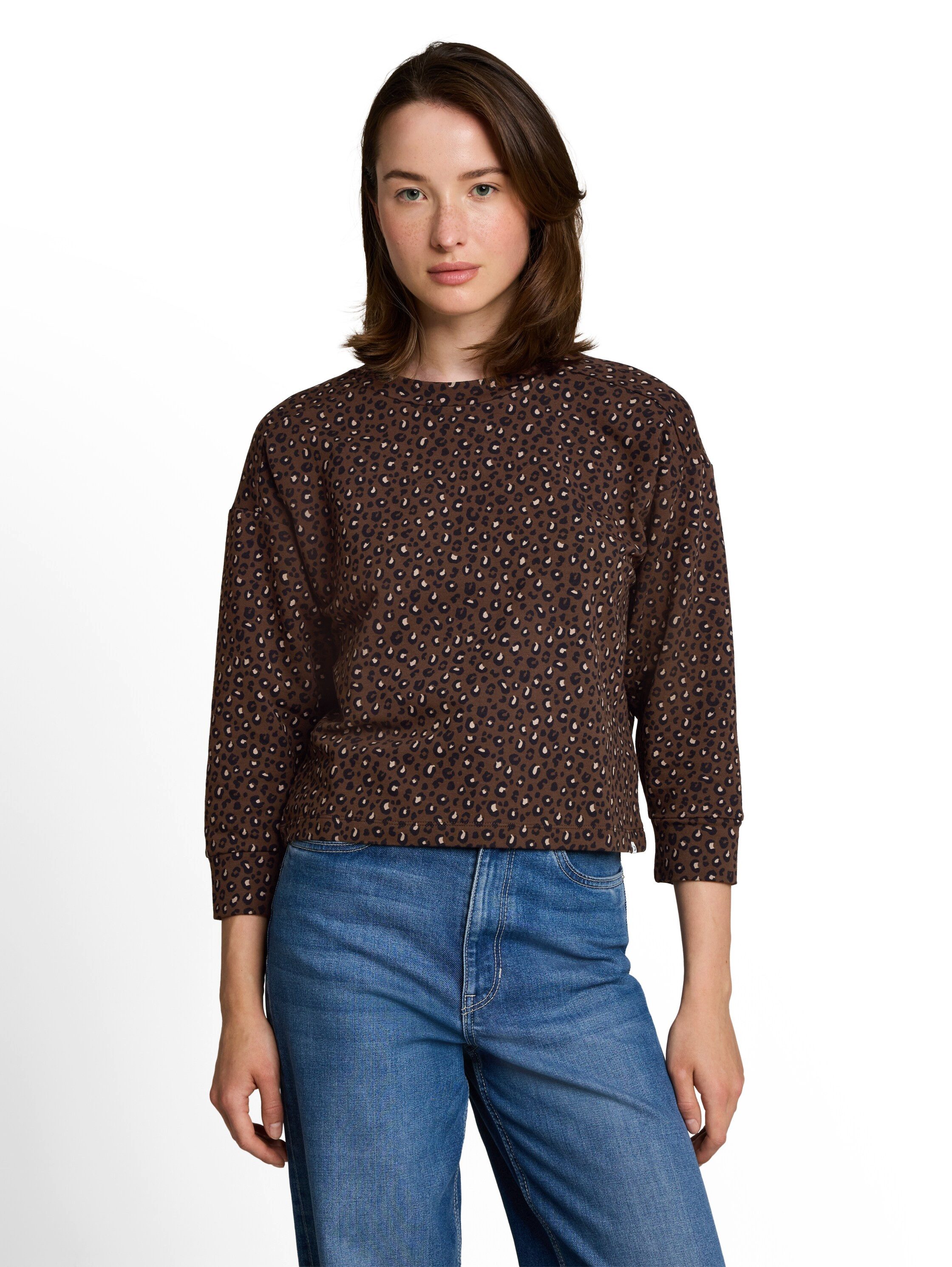 TOM TAILOR Denim Sweatshirt mit All-Over Print
