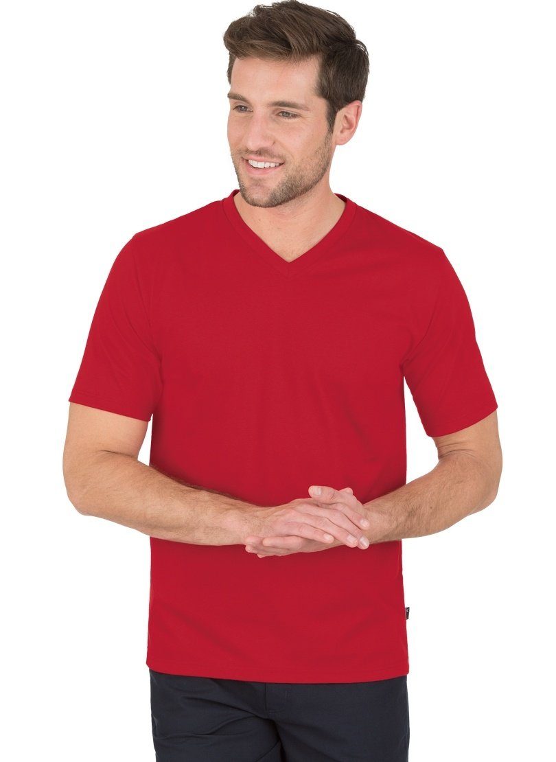 Trigema TRIGEMA V-Shirt DELUXE Baumwolle kirsch T-Shirt