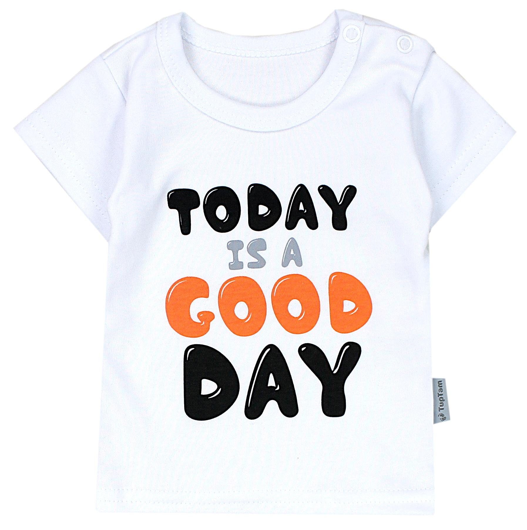 Kurzarm Jungen Set Dino Day (5-tlg) Weiß Streifen Blau Grün 5er Rakete T-Shirt Baby TupTam Cool Dunkelblau TupTam Dude Good T-Shirt