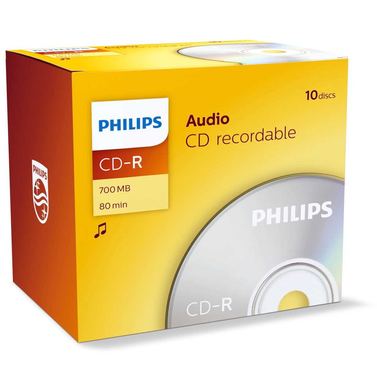 Philips CD-Rohling 1x10 CD-R 80Min Audio JC
