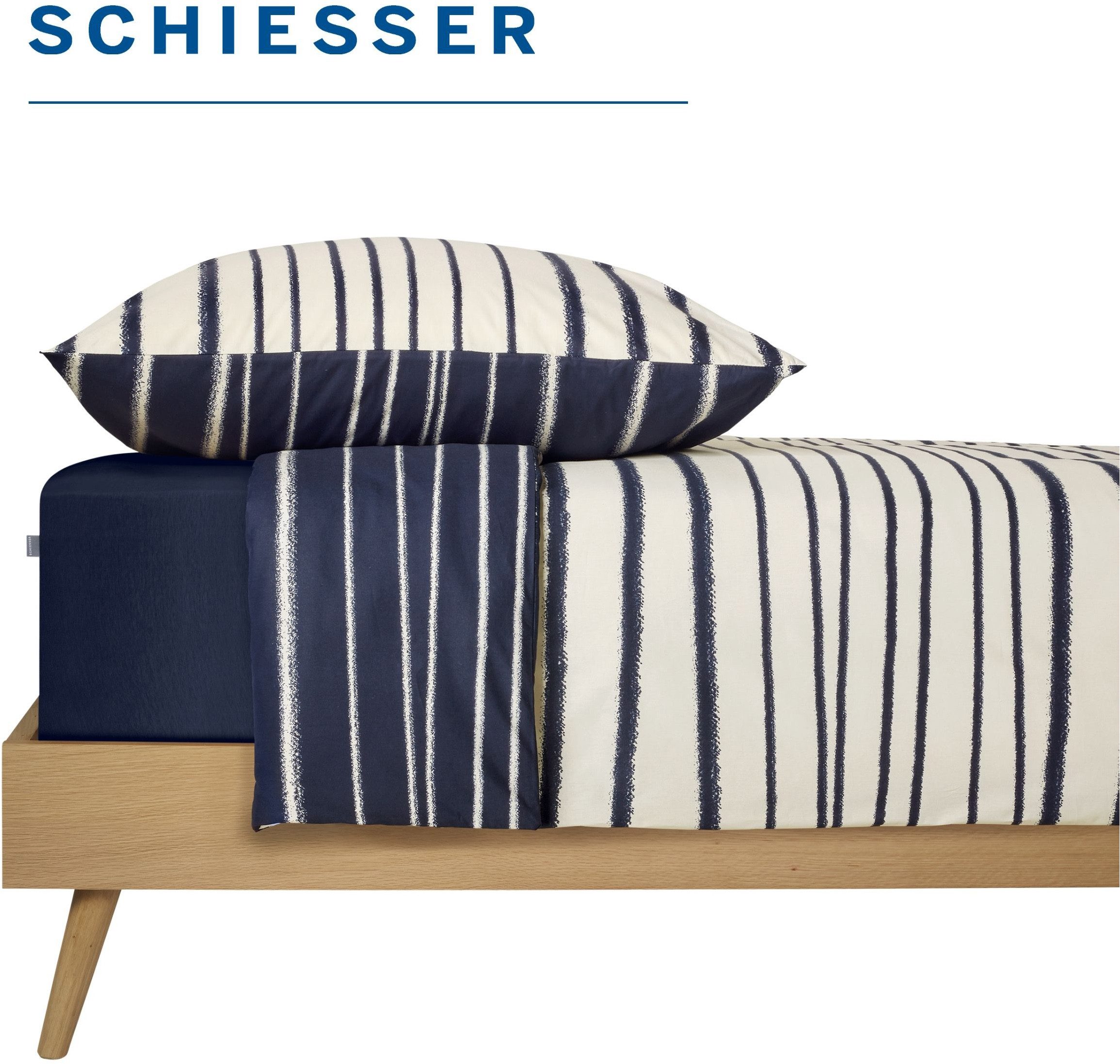 Schiesser Spannbettlaken Elli aus weicher Baumwolle mit Elasthananteil für flexiblen Sitz, Jersey-Elasthan, Gummizug: rundum, (1 Stück), für hohe Matratzen und  – Bild 4 von 5