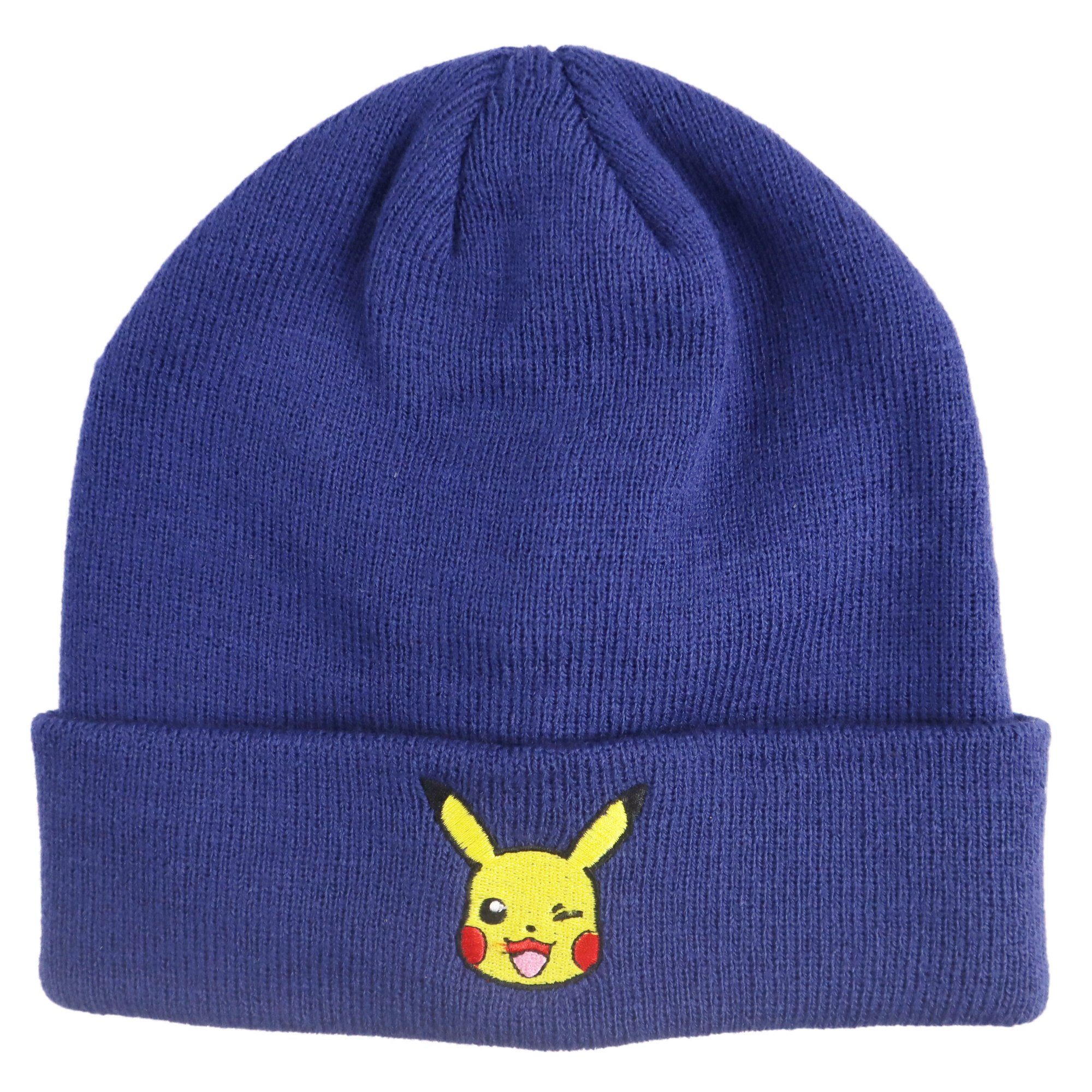 POKÉMON Jerseymütze Pokemon Pikachu Jungen Kinder Herbst Wintermütze Gr. 54 bis 56