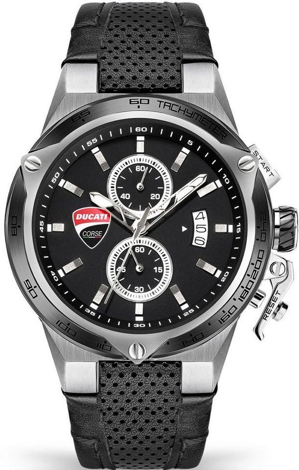 DUCATI CORSE Chronograph GIRO UNO, DTWGC2019101, Edelstahlgehäuse, Ø ca. 45  mm