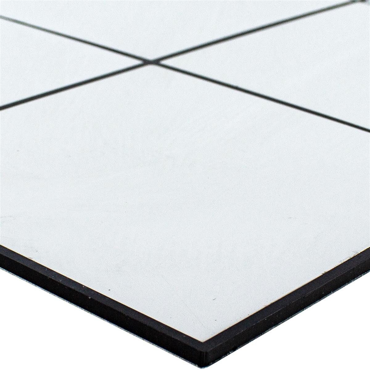 Mosafil Mosaikfliesen Aluminium Mosaik Fliesen Lenora Selbstklebend, Metall-Aluminium 30.600x30.600, weiß