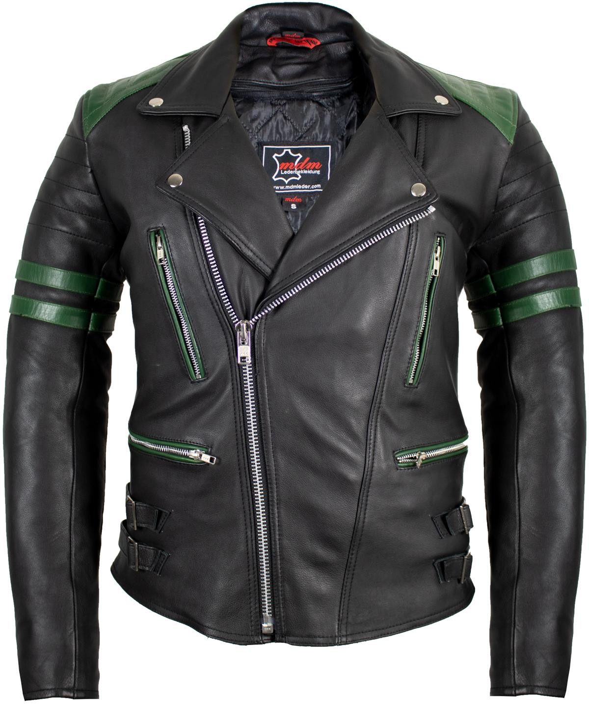 MDM Motorradjacke Herren Retro Lederjacke Motorrad günstig online kaufen