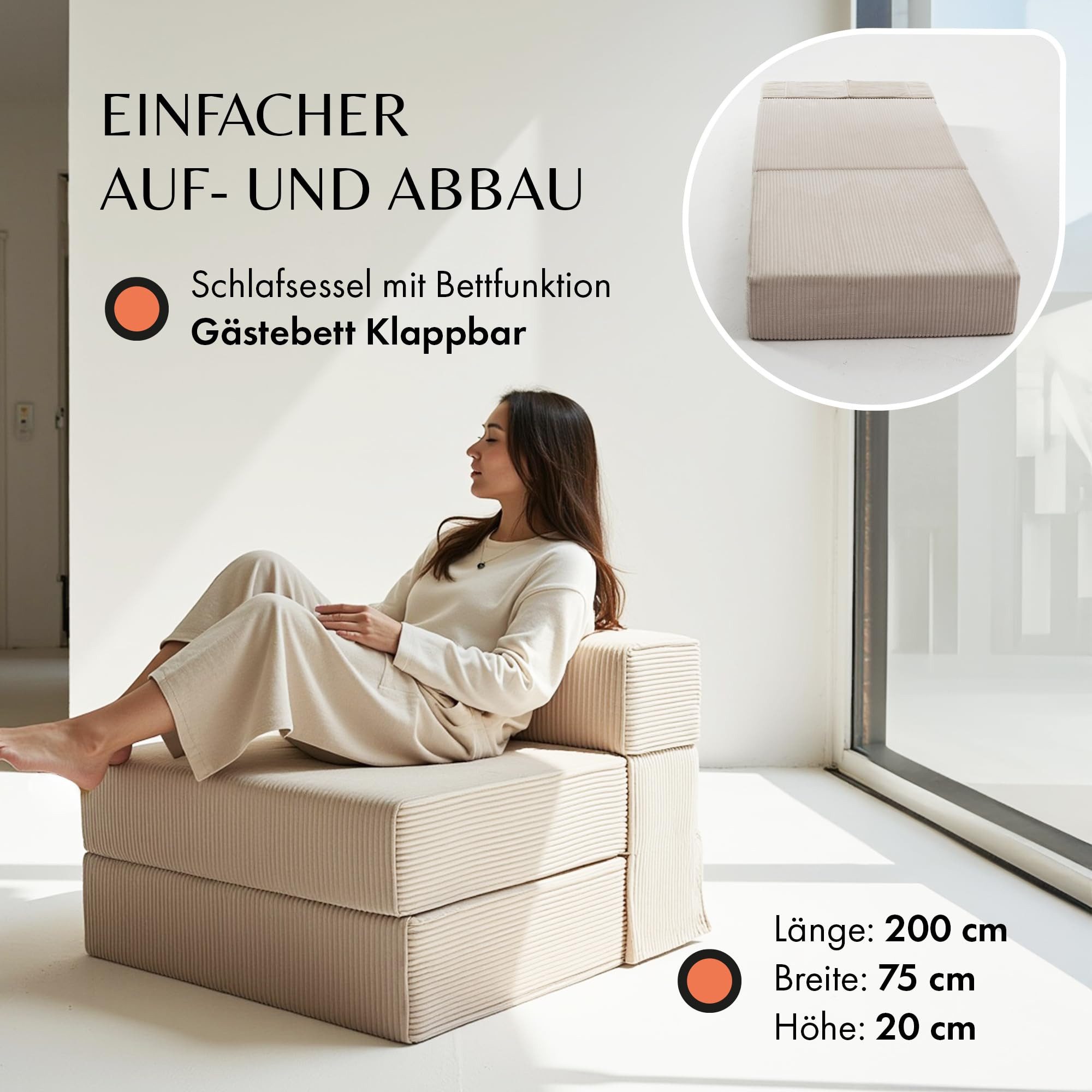 DYNMC you Gästebett Cord - Faltbare günstig online kaufen