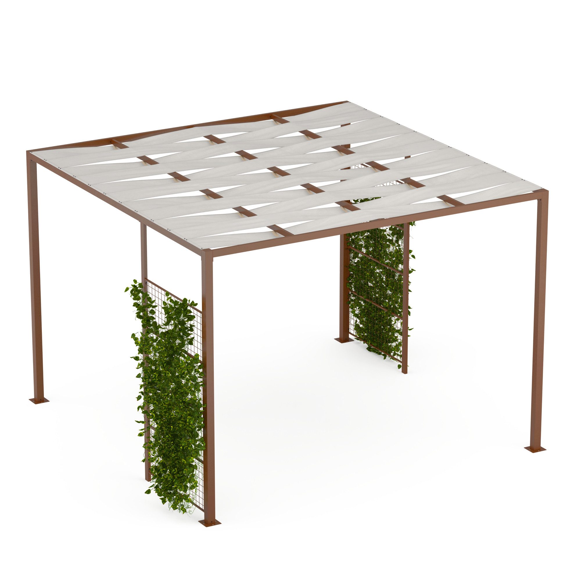 blumfeldt Pavillon Blumfeldt, (Set), Pergola 3x3m Seitenwände pulverbeschichtet wetterfest Garten