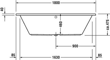 Duravit Einbauwanne Duravit Rechteck-Badewanne DARO 2 RS 180