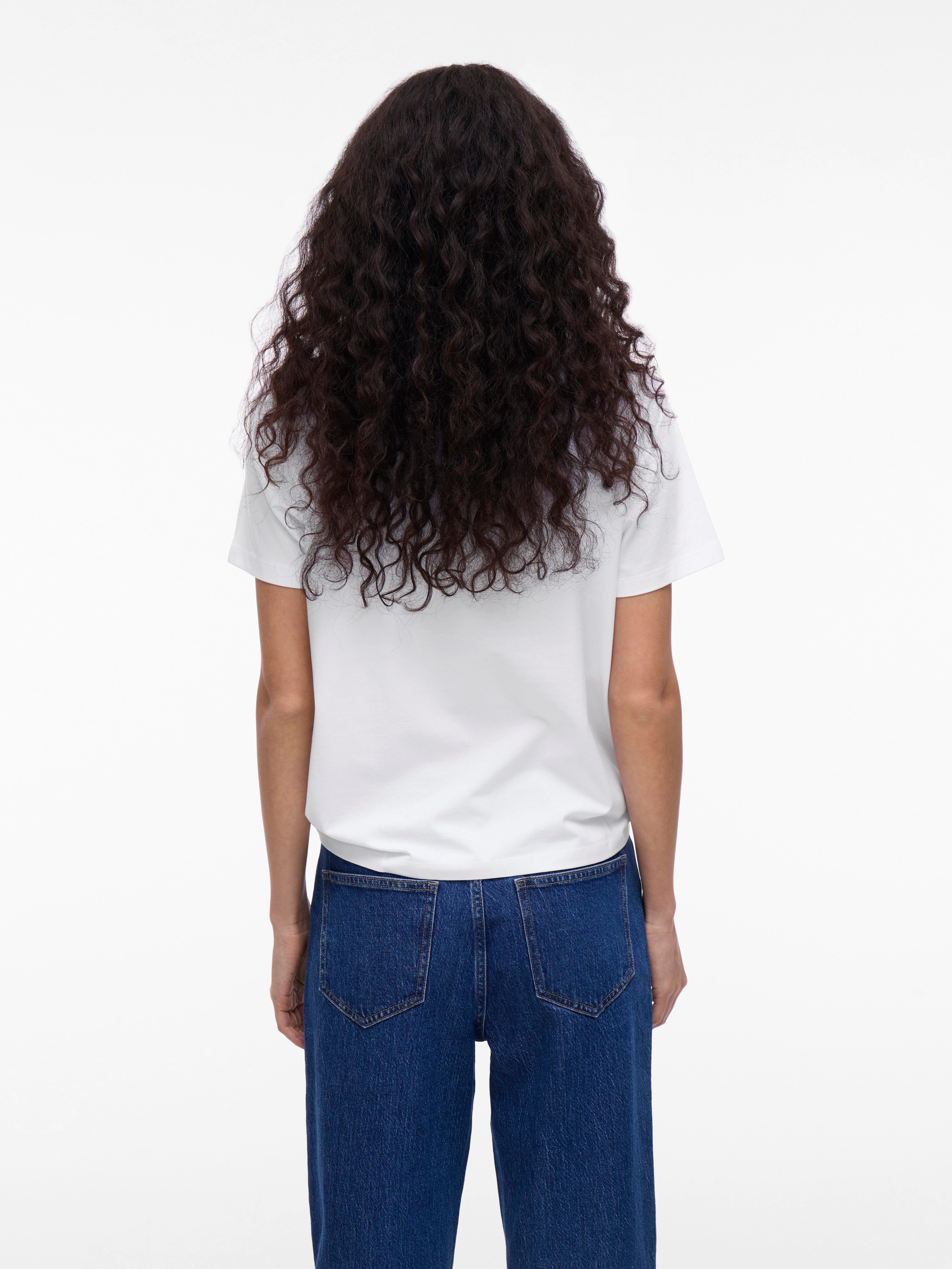 Vila Kurzarmshirt VINORA S/S T-SHIRT - NOOS Baumwollmischung, regular fit
