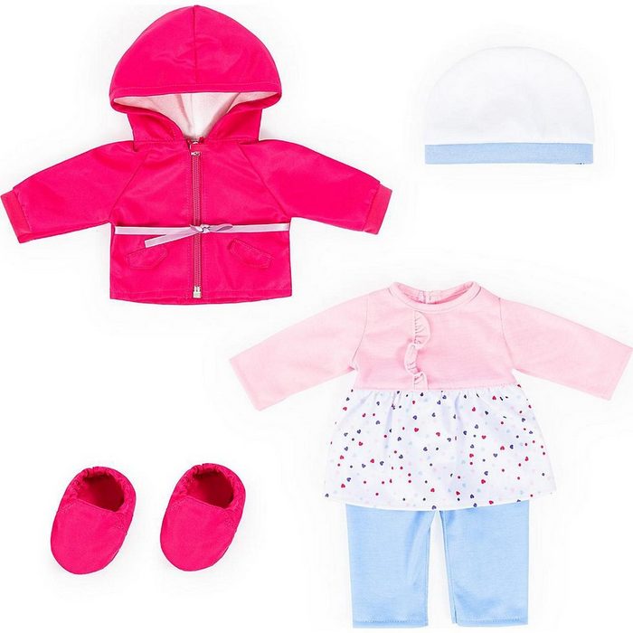 Bayer Puppenkleidung Puppenkleidung 38-42 cm Outfit mit Jacke rosa/blau