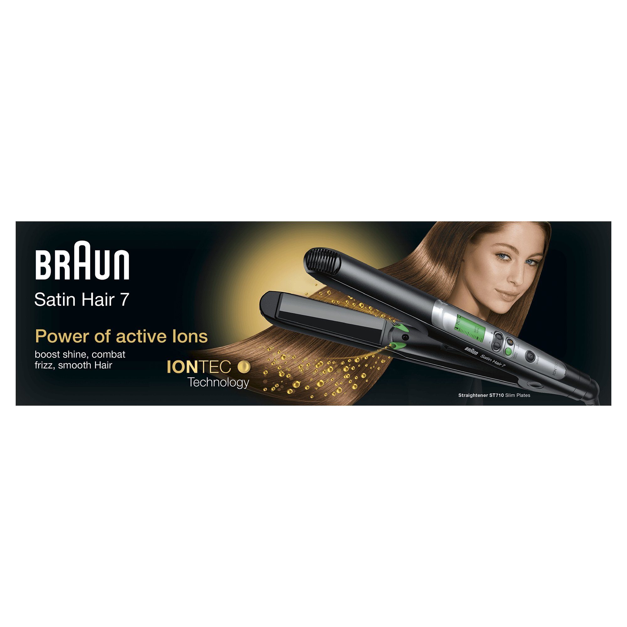 Braun Glätteisen ST 710 Keramik-Beschichtung, IONTEC Technologie, bändigt Frizz und statische Aufladung