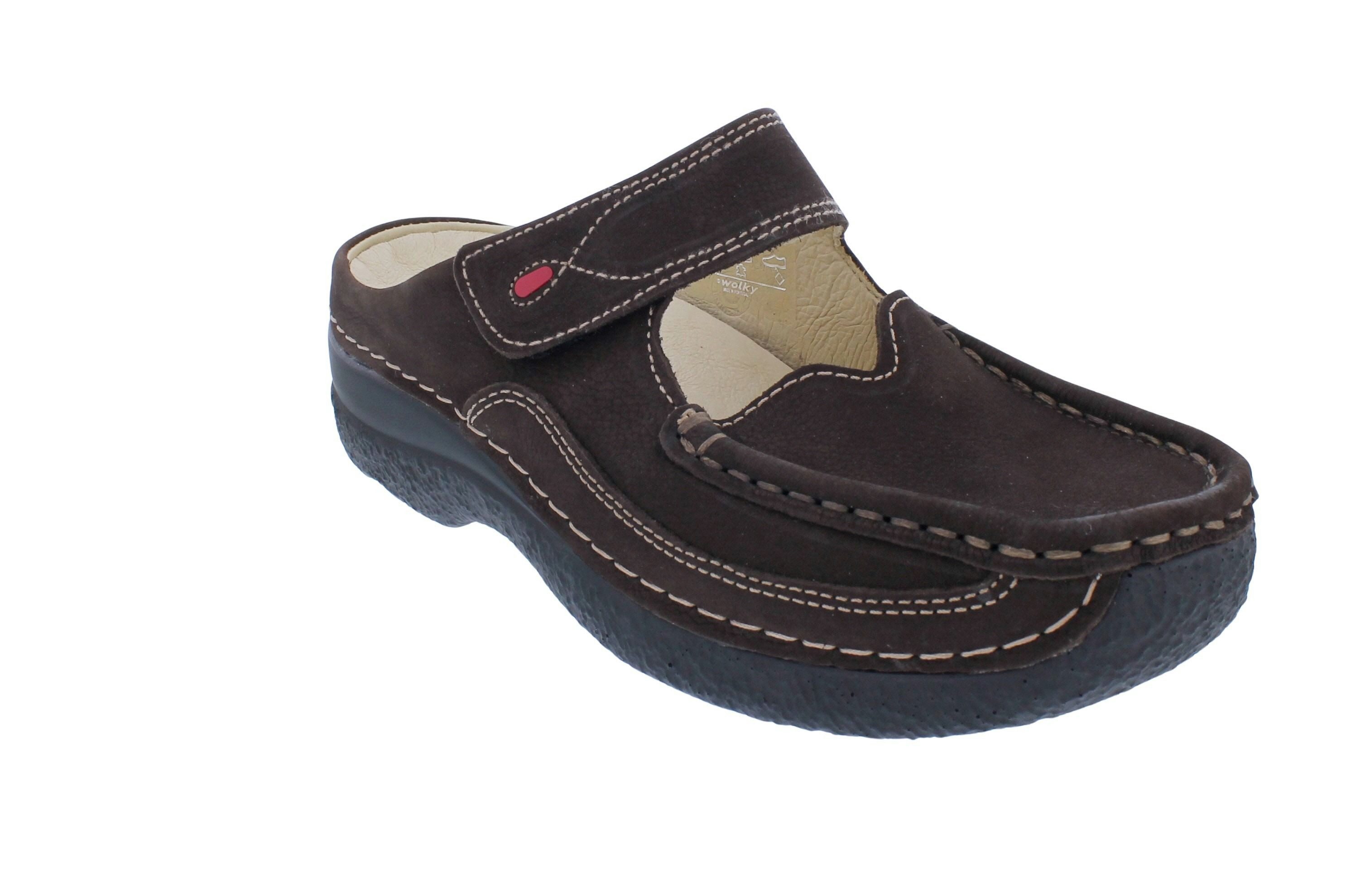 WOLKY Wolky Clog Roll Slipper 0622711-300, Nubukleder, Braun, Fußbett zum We Clog