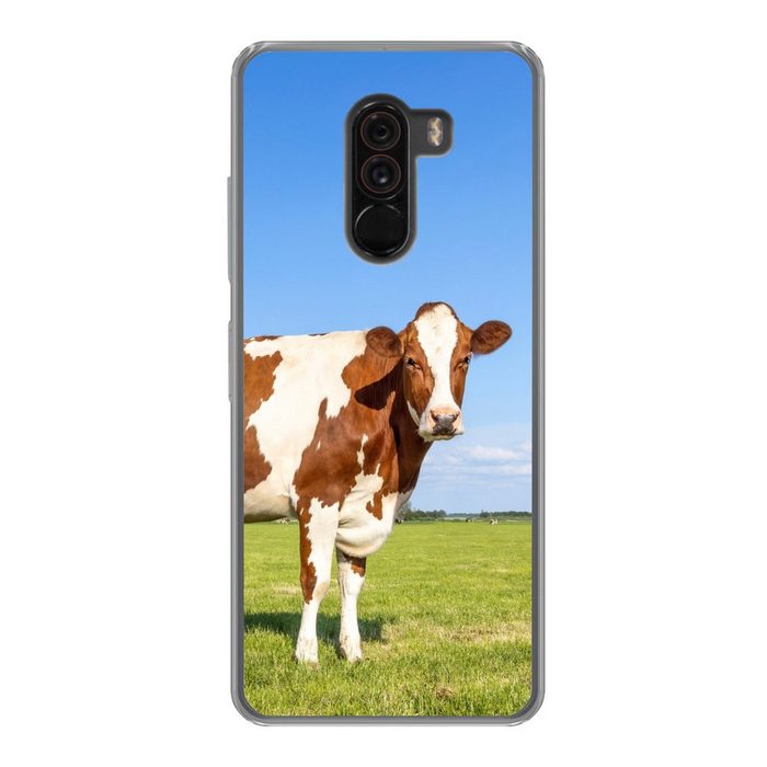 MuchoWow Handyhülle Kühe - Bauernhof - Gras - Natur - Tiere Phone Case Handyhülle Xiaomi Pocophone F1 Silikon Schutzhülle