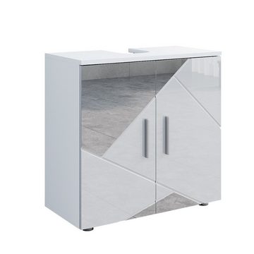 Vicco Waschbeckenunterschrank Waschtischunterschrank Badschrank IRMA 60x59cm Spiegel Weiß