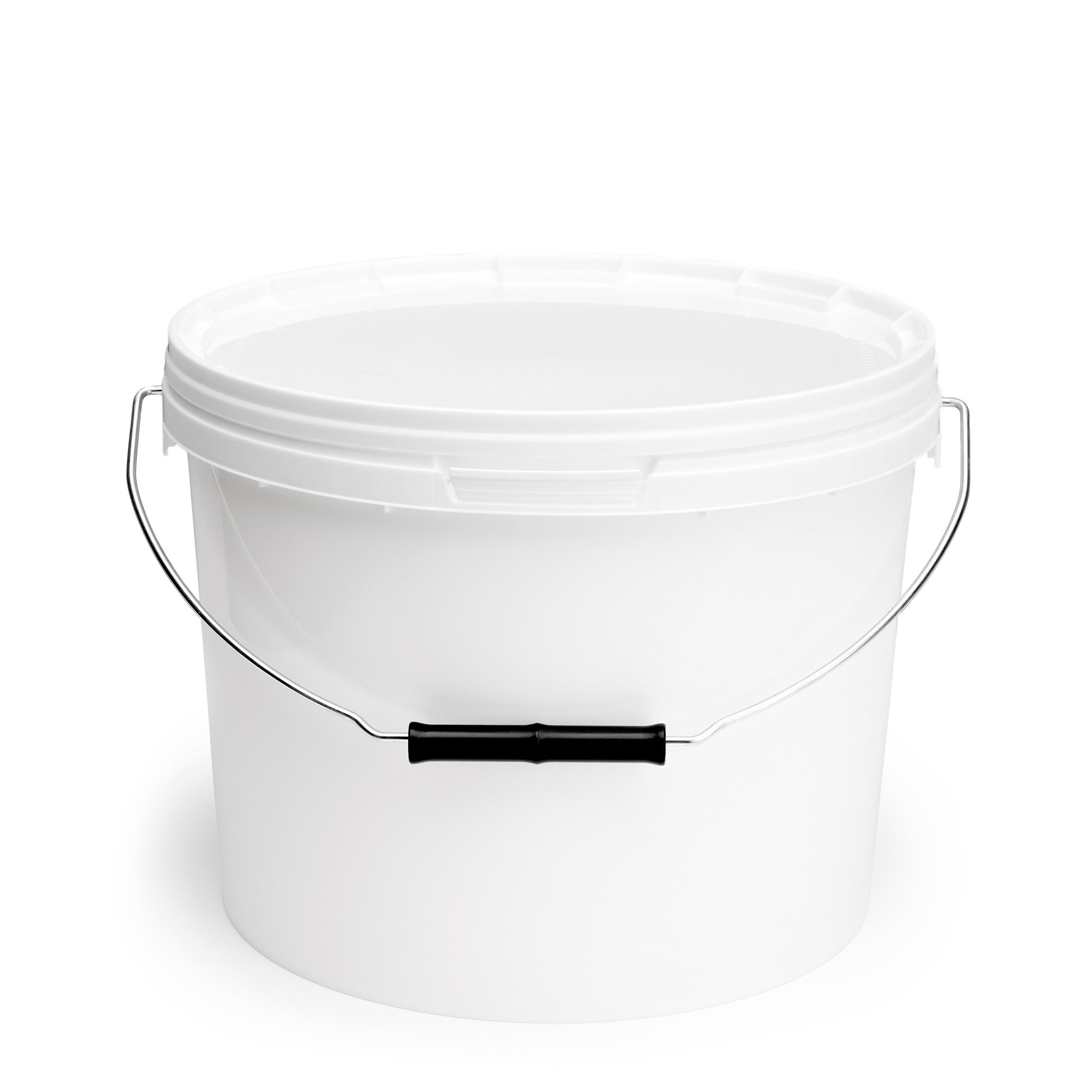 Seau 30 Litres Blanc Avec Couvercle Et Anse Métallique - Polypropylène Alimentaire - Fabriqué En Allemagne